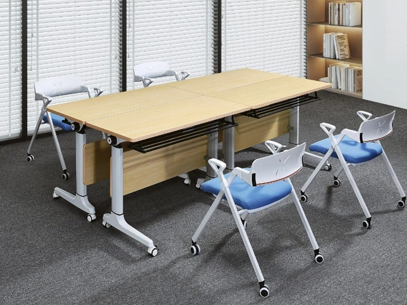 Commercial Flip-Top Mobile Training Table with Folding Design