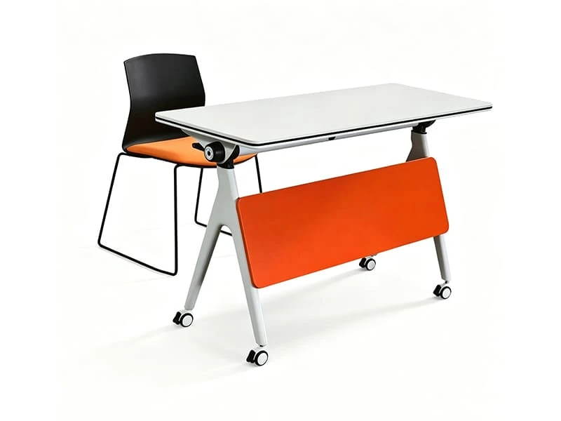 Mobile Flip-Top Nesting Training Table with Locking Wheels