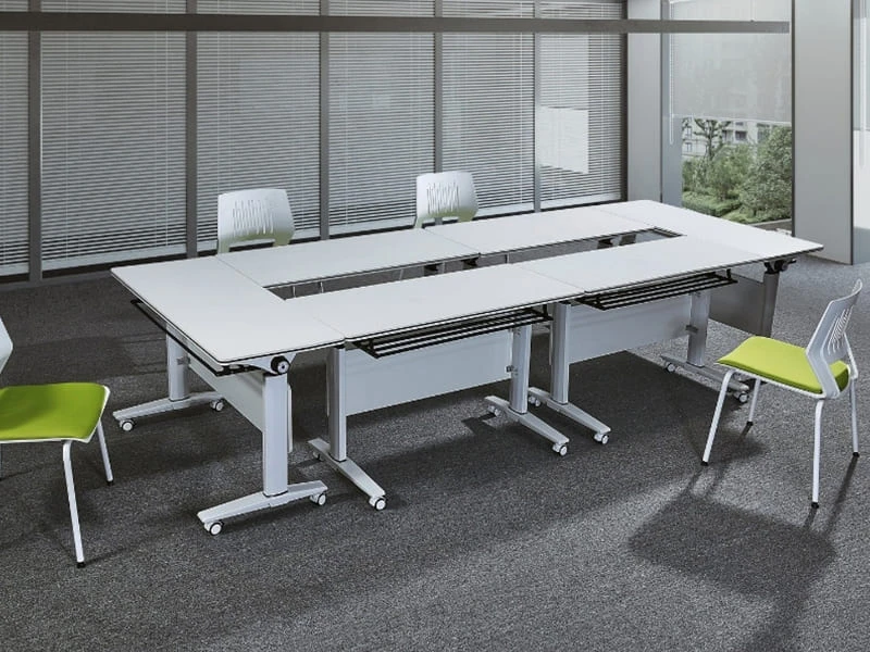 Flip-Top Nesting Training Table with Wheels for Office