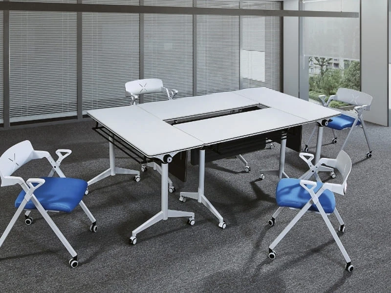 Heavy Duty Flip-Top Training Table with Wheels for Meetings