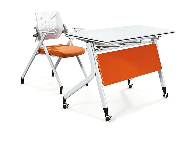 Flip-Top Mobile Training Table with Wheels and Modesty Panel