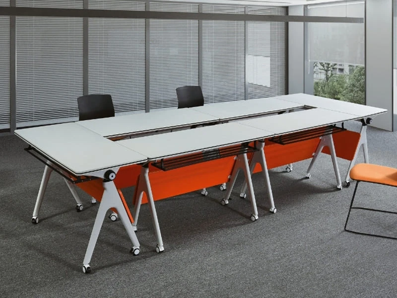 Mobile Flip-Top Nesting Training Table with Locking Wheels