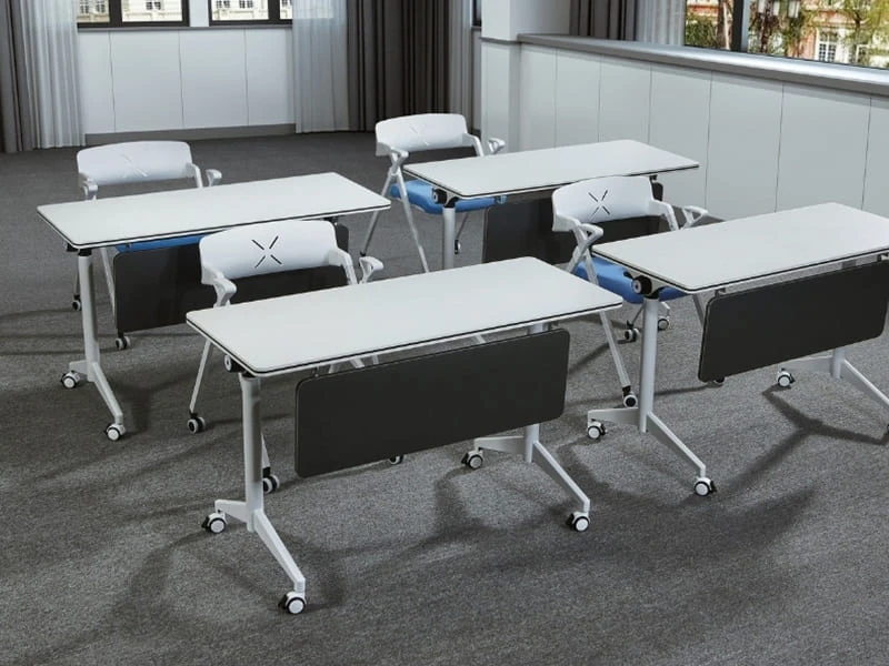 Heavy Duty Flip-Top Training Table with Wheels for Meetings