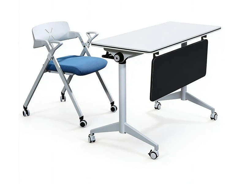 Heavy Duty Flip-Top Training Table with Wheels for Meetings