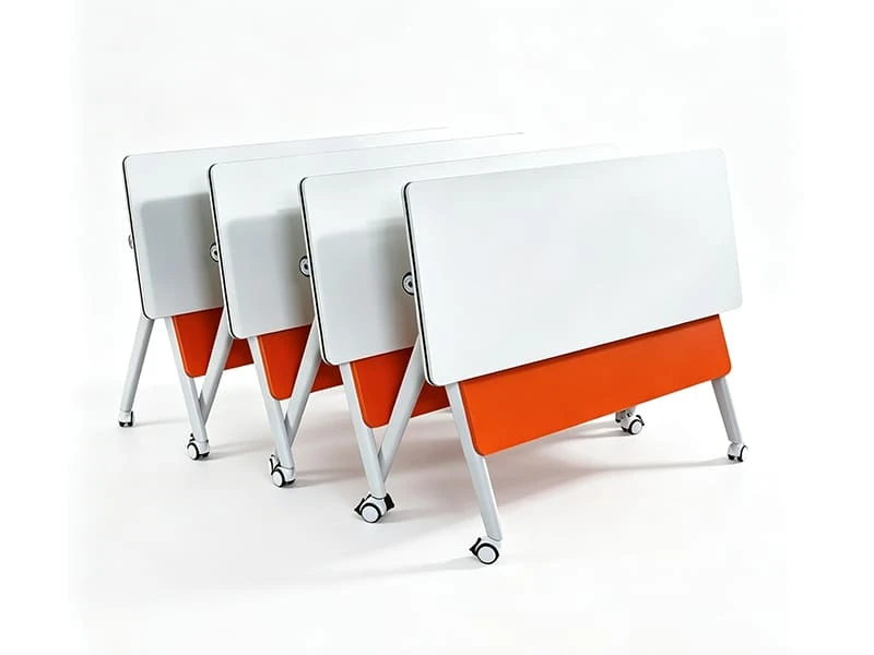 Mobile Flip-Top Nesting Training Table with Locking Wheels