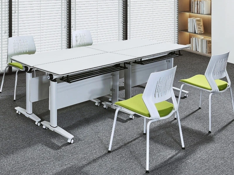 Flip-Top Nesting Training Table with Wheels for Office