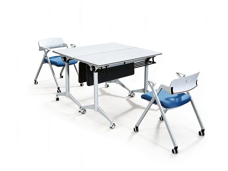 Heavy Duty Flip-Top Training Table with Wheels for Meetings