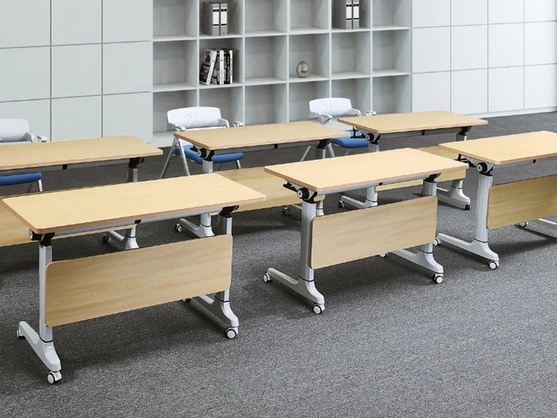 Commercial Flip-Top Mobile Training Table with Folding Design