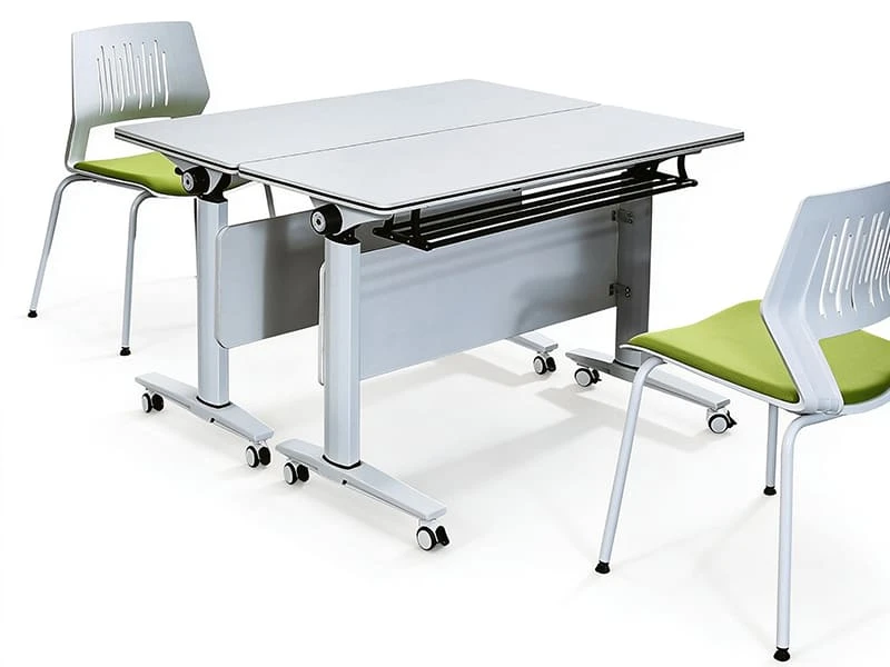 Flip-Top Nesting Training Table with Wheels for Office