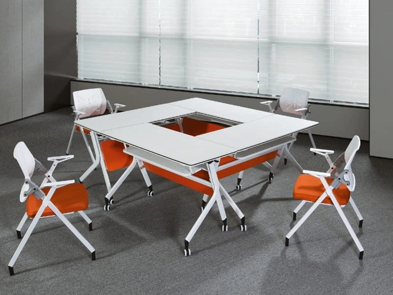 Flip-Top Mobile Training Table with Wheels and Modesty Panel