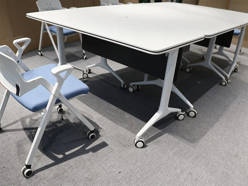 Modern Flip-Top Training Table with Wheels for Offices