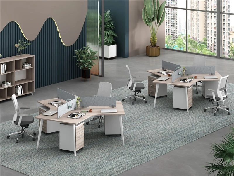 120&deg; Office Benching Desk Workstation with Mobile Drawer