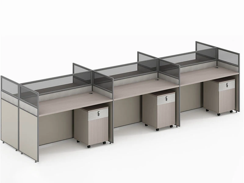 Modern Office Cubicle Table | Modular Multi-Person Workstation 