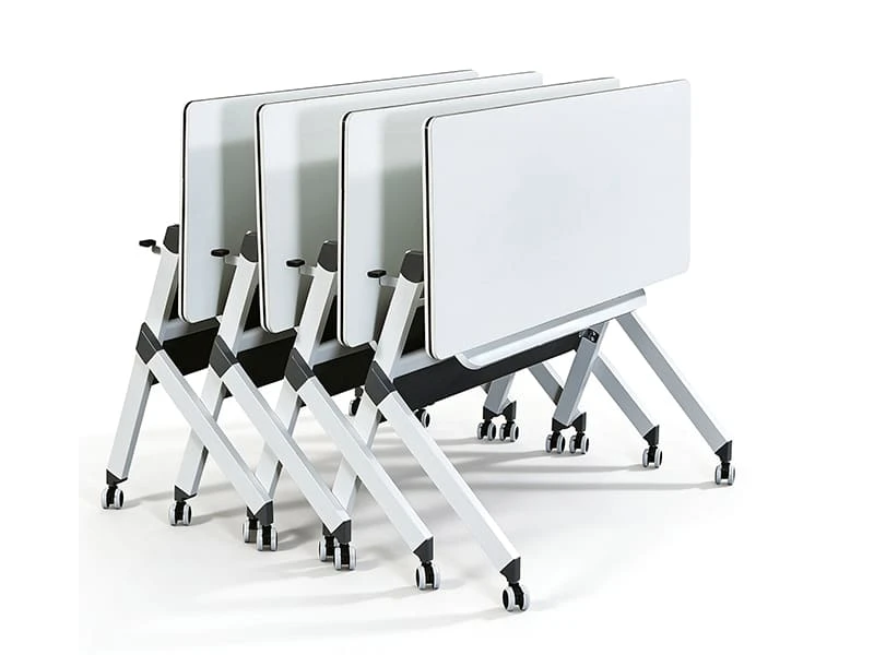 Folding Training Table Flip Top Conference Table with Wheels for Office