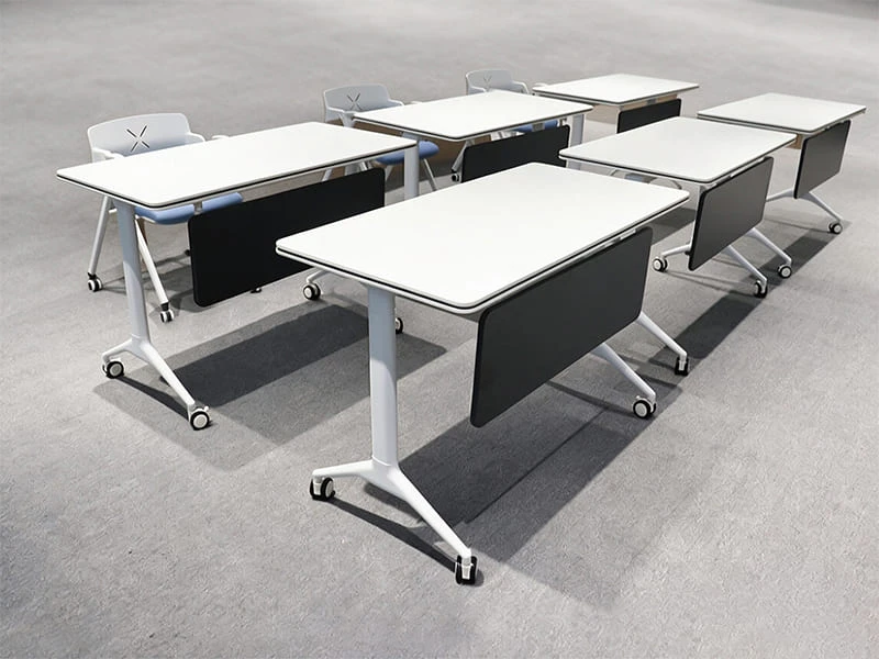 Modern Flip-Top Training Table with Wheels for Offices