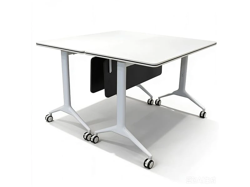 Modern Flip-Top Training Table with Wheels for Offices