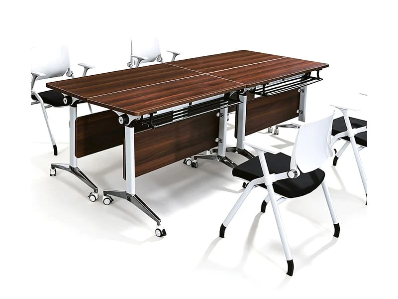 Modular Flip-Top Training Table with Wheels for Office