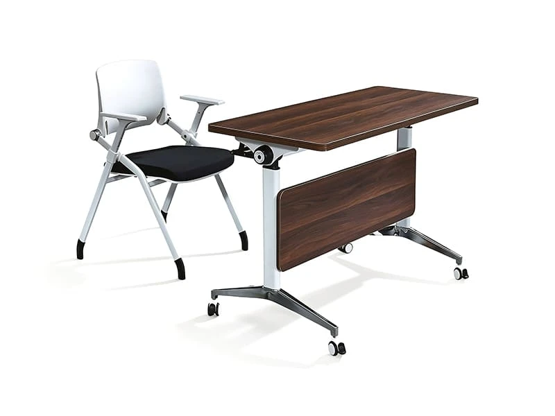 Modular Flip-Top Training Table with Wheels for Office