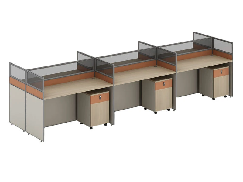 Modern Office Cubicle Table | Modular Multi-Person Workstation 