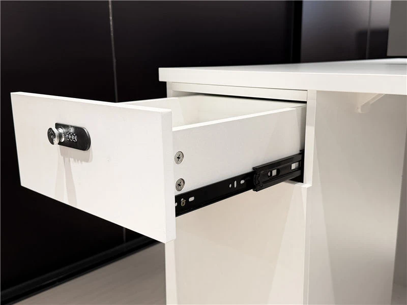 White Workstation Benching with Integrated Filing Cabinet