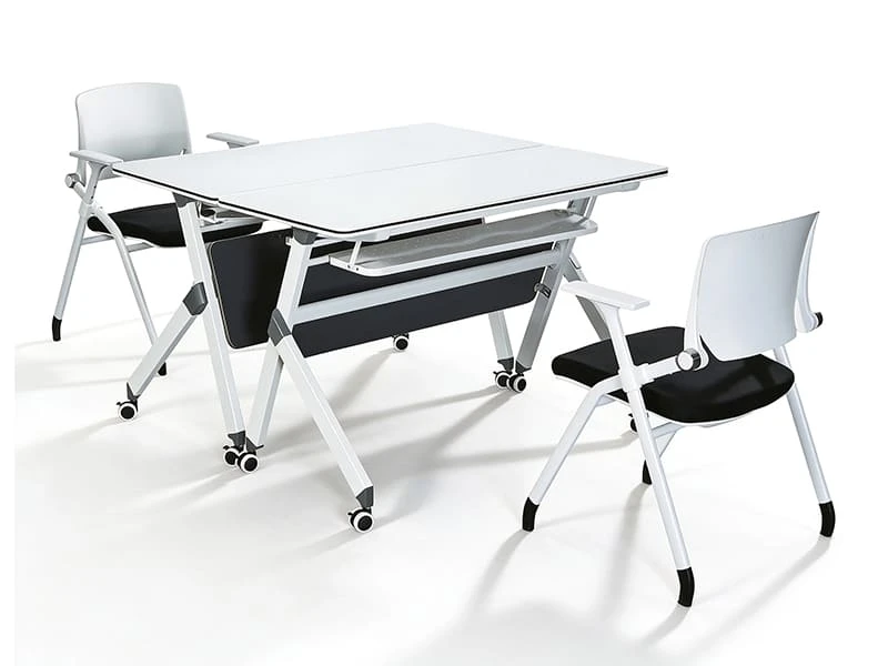 Folding Training Table Flip Top Conference Table with Wheels for Office