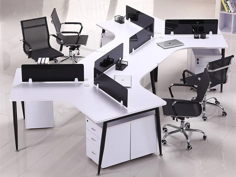 120&deg; Office Benching Desk Workstation with Mobile Drawer
