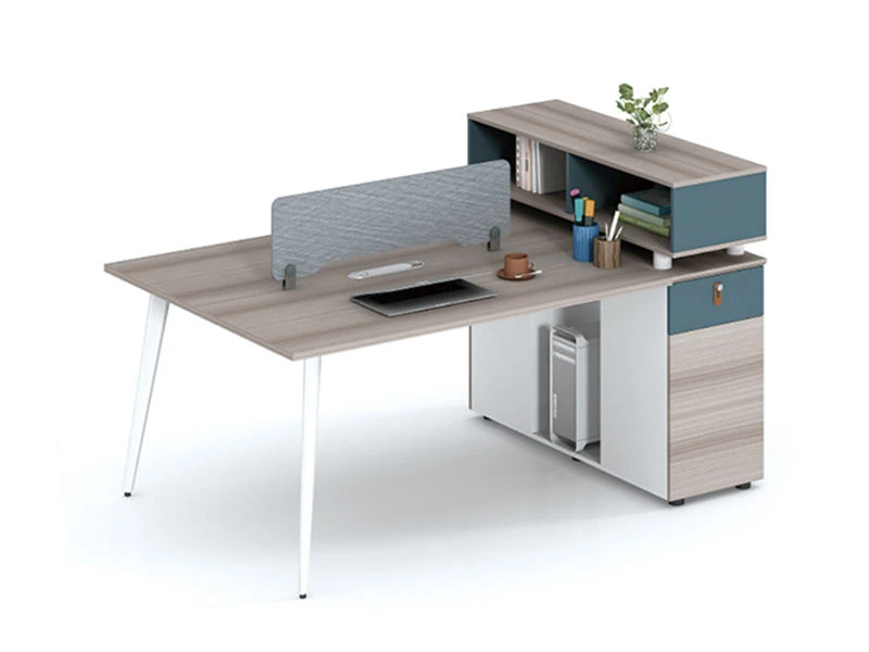 Office Desk Benching Workstation with Storage & Bookshelf