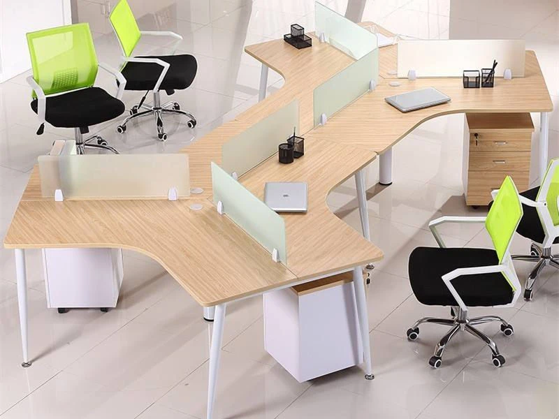 120&deg; Office Benching Desk Workstation with Mobile Drawer