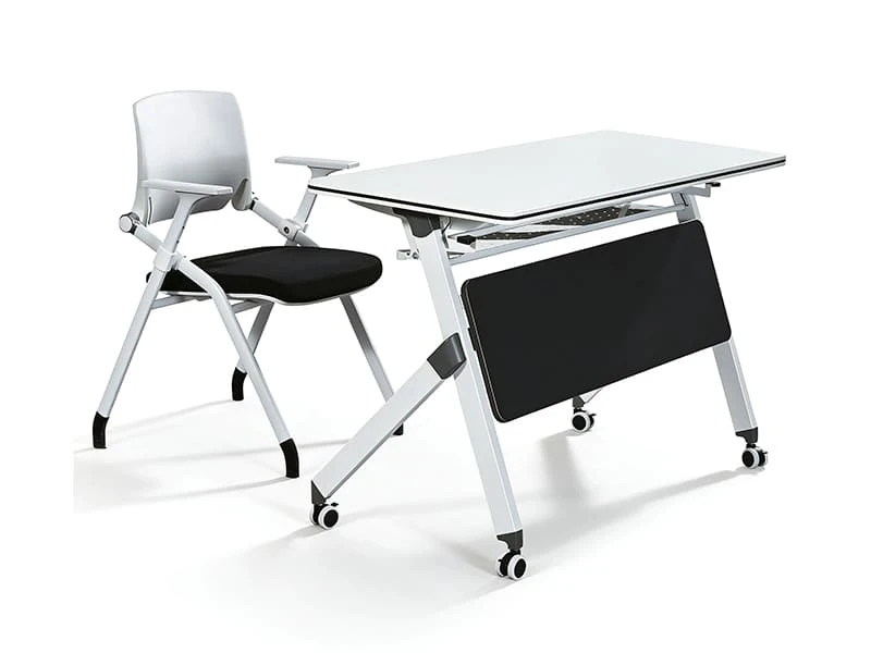 Folding Training Table Flip Top Conference Table with Wheels for Office