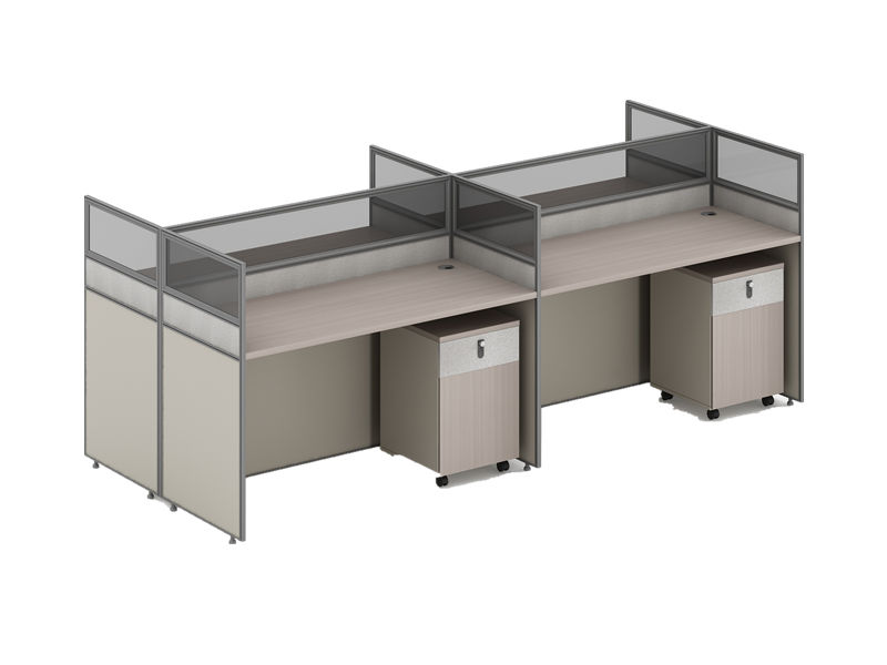 Modern Office Cubicle Table | Modular Multi-Person Workstation