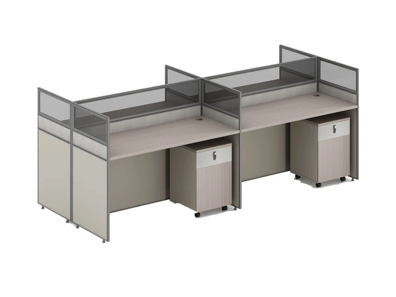 Modern Office Cubicle Table | Modular Multi-Person Workstation
