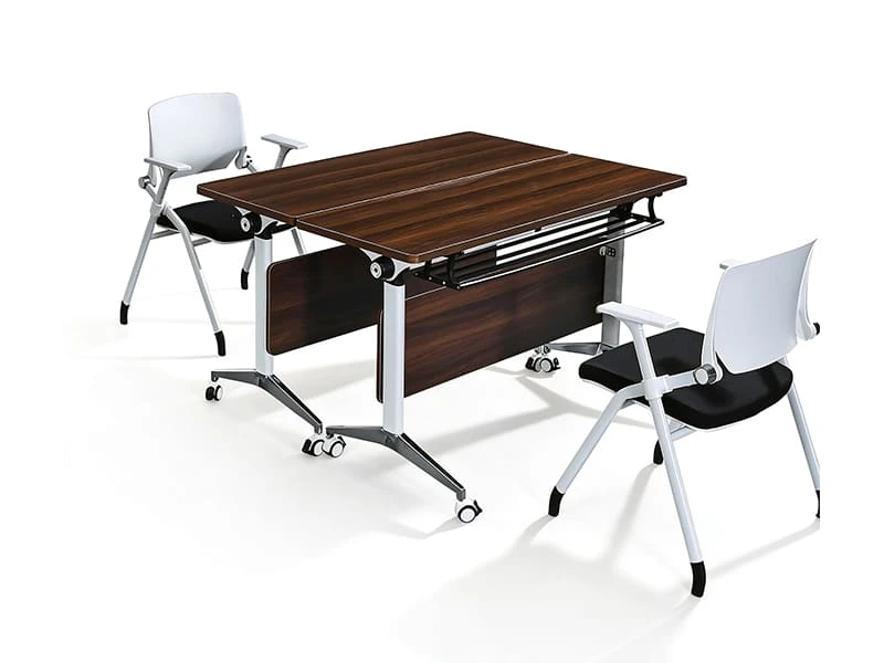 Modular Flip-Top Training Table with Wheels for Office