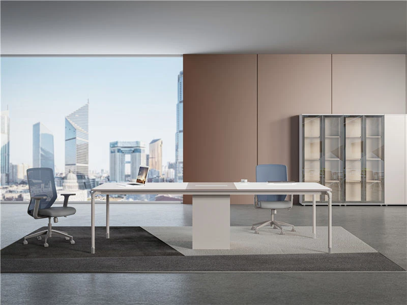 White Conference Room Table for Office Meetings & Seminars
