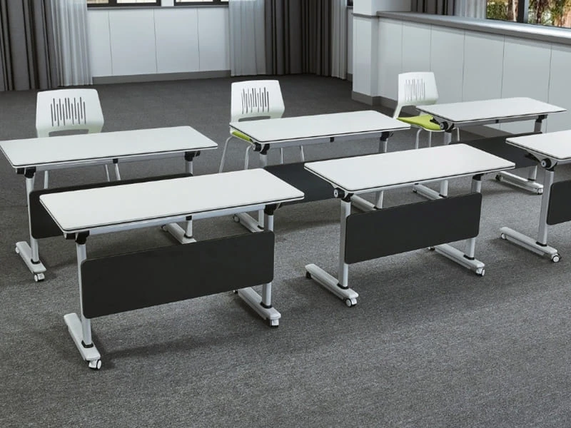 Affordable Flip-Top Training Table with Lockable Casters