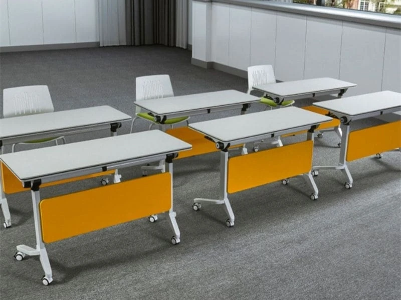 Modern Training Table Office Desk Foldable Training Table with Lockable Casters