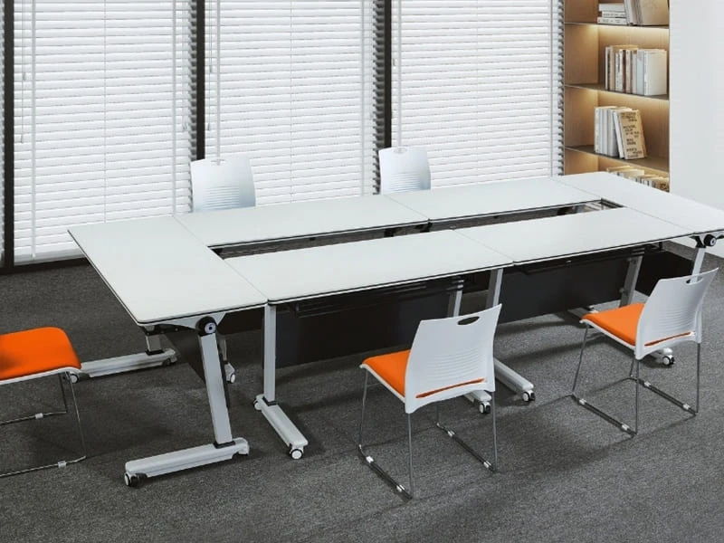 Commercial Flip-Top Training Table with Lockable Wheels
