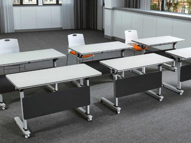 Commercial Flip-Top Training Table with Lockable Wheels