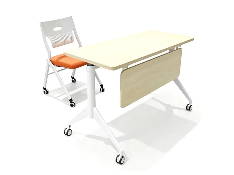 Flip Top Table Folding Stack tables with Triangular Hinge System