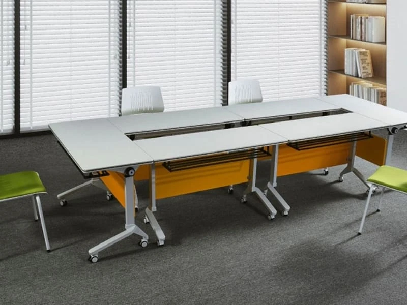 Modern Training Table Office Desk Foldable Training Table with Lockable Casters