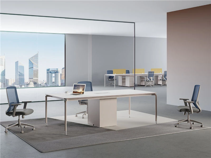 White Conference Room Table for Office Meetings & Seminars