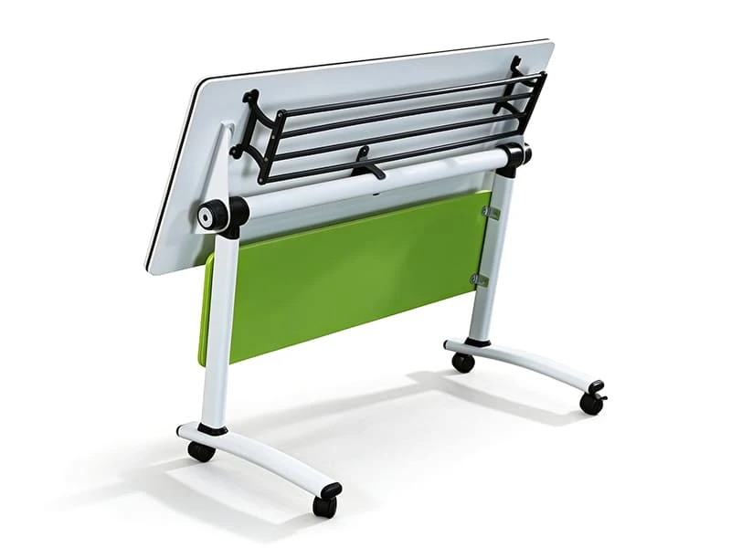 Flip Top Table Modern Folding Training Table with Lockable Casters