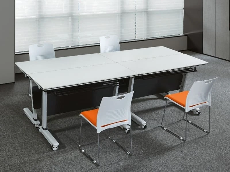 Commercial Flip-Top Training Table with Lockable Wheels