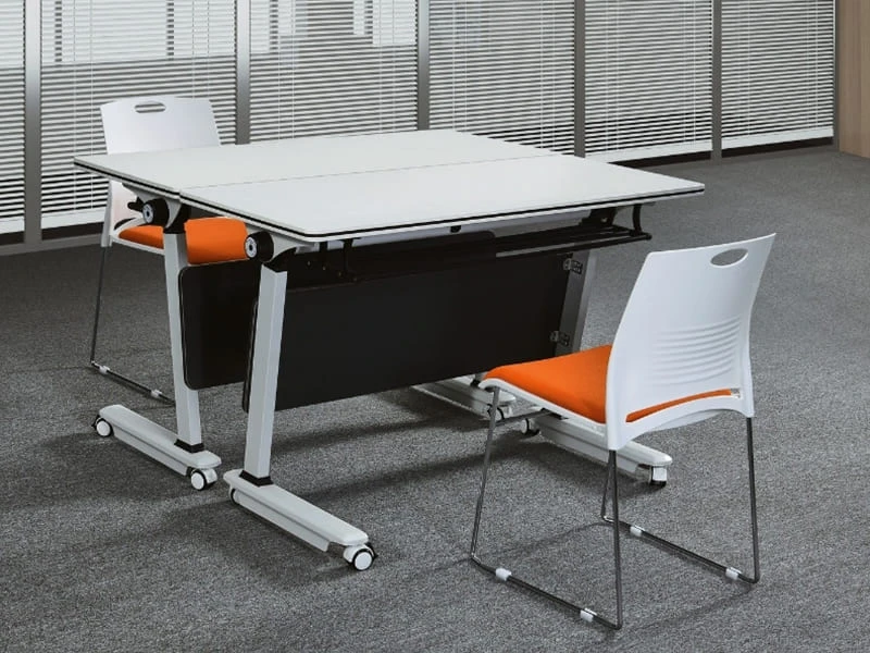 Commercial Flip-Top Training Table with Lockable Wheels