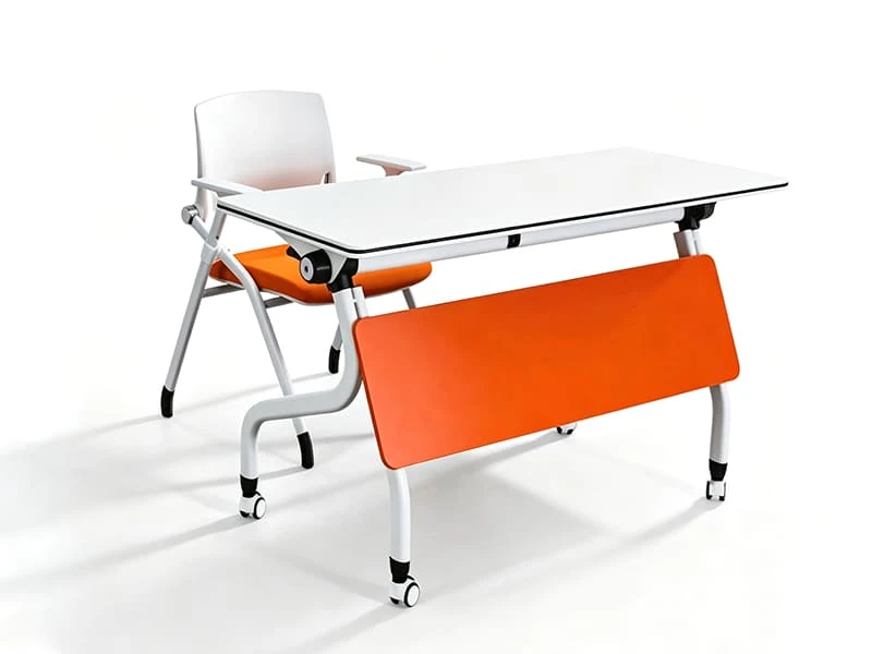Space-Saving Flip-Top Training Table with Lockable Wheels