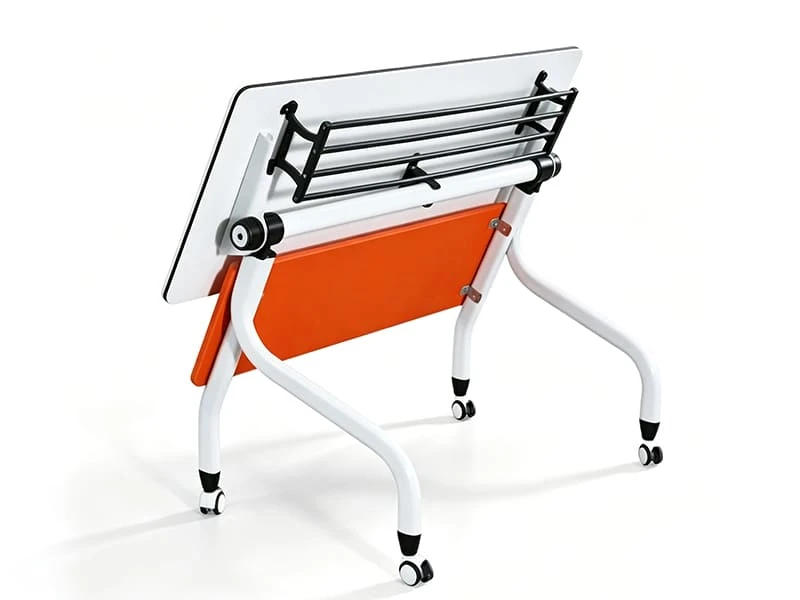Space-Saving Flip-Top Training Table with Lockable Wheels