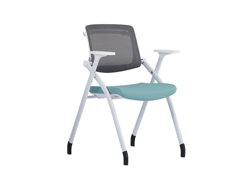  Gray Mesh Back Nesting Guest Chairs with White Frame
