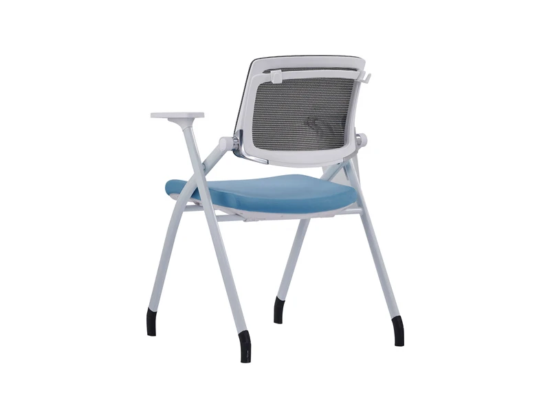  Gray Mesh Back Nesting Guest Chairs with White Frame