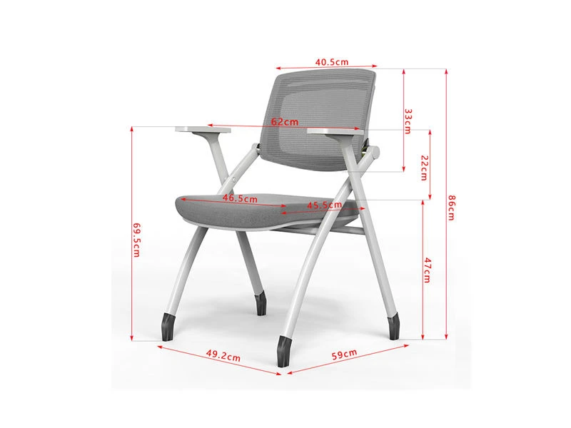  Gray Mesh Back Nesting Guest Chairs with White Frame