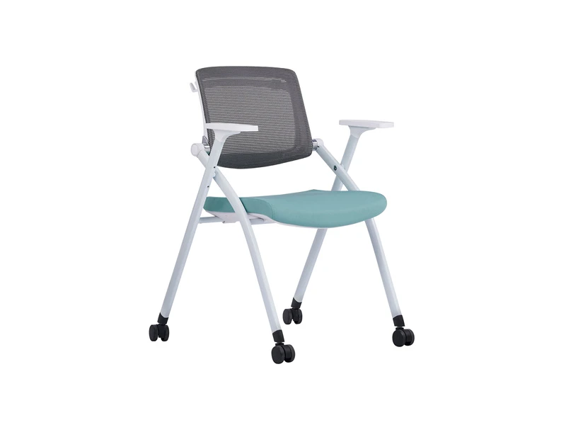  Gray Mesh Back Nesting Guest Chairs with White Frame
