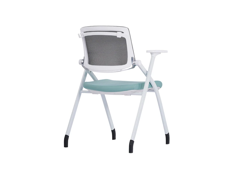  Gray Mesh Back Nesting Guest Chairs with White Frame